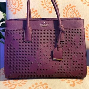 Kate Spade Plum Perforated Satchel